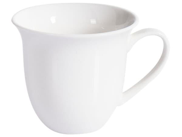 Sett med 4 kopper med skåler Hvit Porselen Blank finish Servise for 4 personer Kaffekopp Tekopp