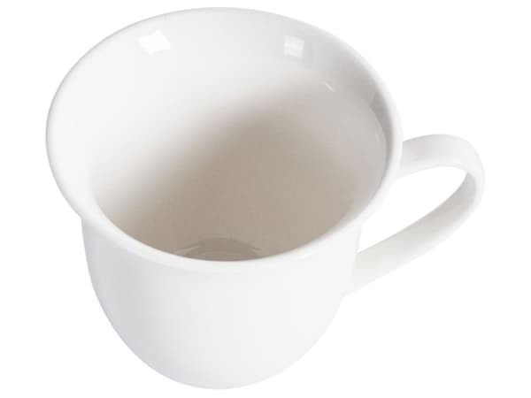 Sett med 4 kopper med skåler Hvit Porselen Blank finish Servise for 4 personer Kaffekopp Tekopp