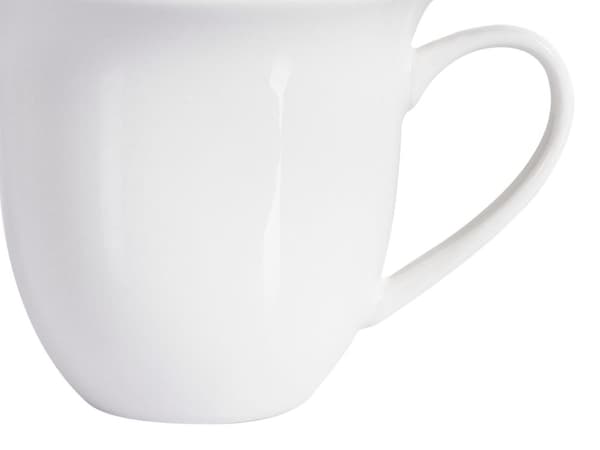 Sett med 4 kopper med skåler Hvit Porselen Blank finish Servise for 4 personer Kaffekopp Tekopp