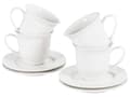 Miniatyrbilde 1 av 9: Sett med 4 kopper med skåler Hvit Porselen Blank finish Servise for 4 personer Kaffekopp Tekopp