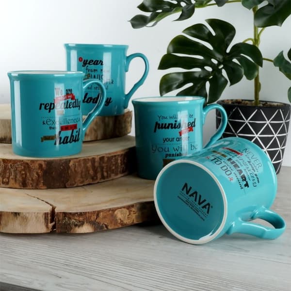 SÆT MED 4 BLÅ PORCELÆN GAVEKRUS