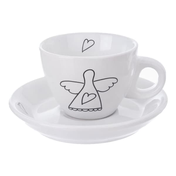 Porcelæn espresso kaffekop, hvid, 90 ml, 2 stk