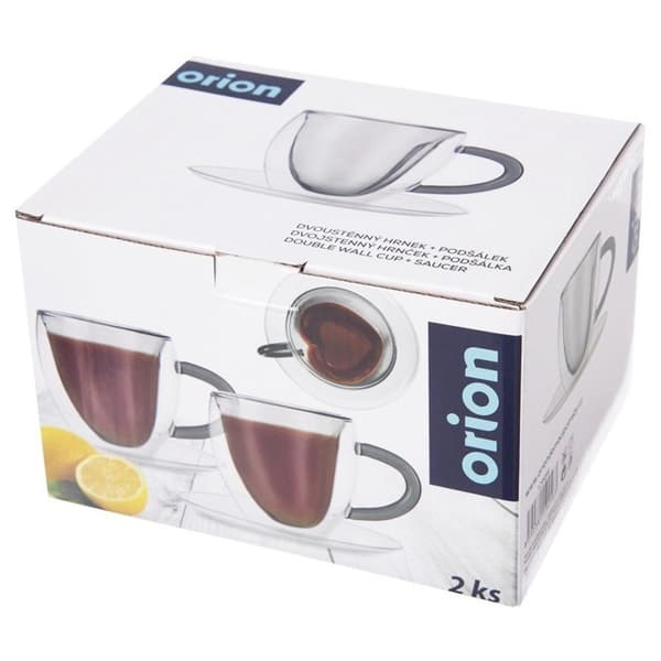 Termokopper med underkop med dobbeltvæg til kaffe og te DOBBELT 160 ml 2 stk.