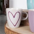 Miniatyrbillede 5 af 5: Keramisk krus med hjerter, sæt med 4 kopper til at drikke kaffe, te, 230 ml