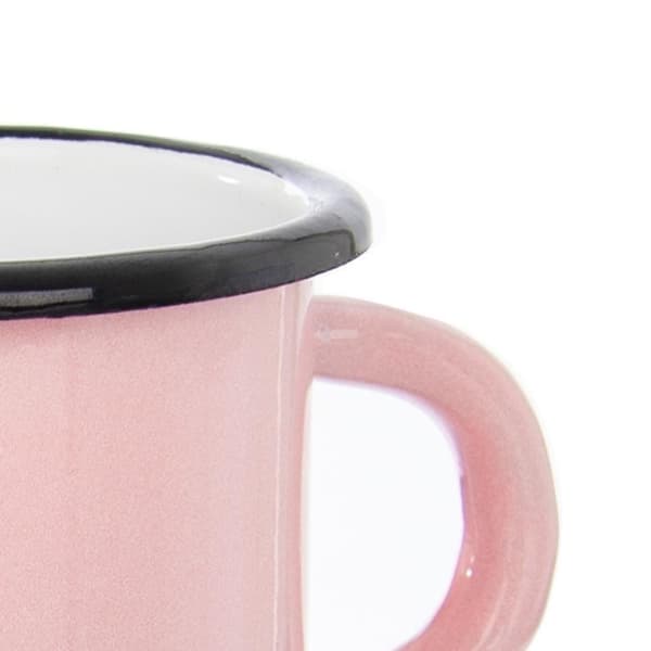 Retro emaljeret kruspotte, 0,4 l, blomster, pink