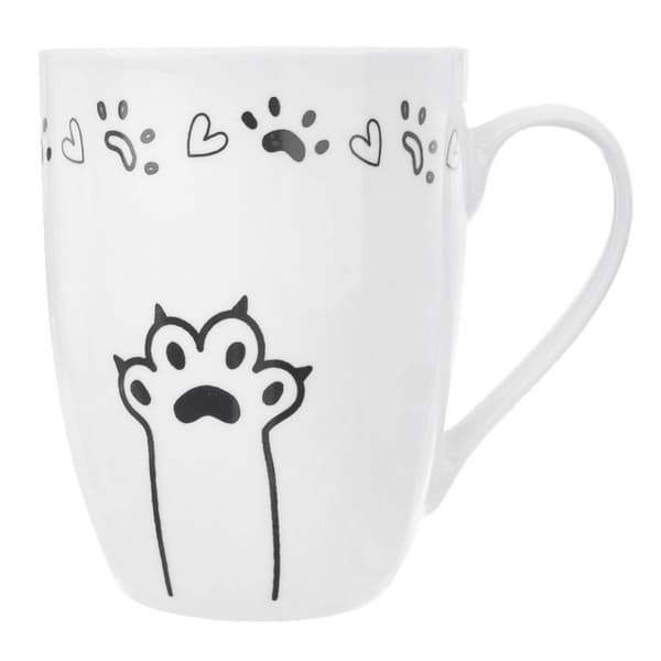 Krus med hank til kaffe te kakao keramisk indretning kat maskot killing sæt med 3 elementer