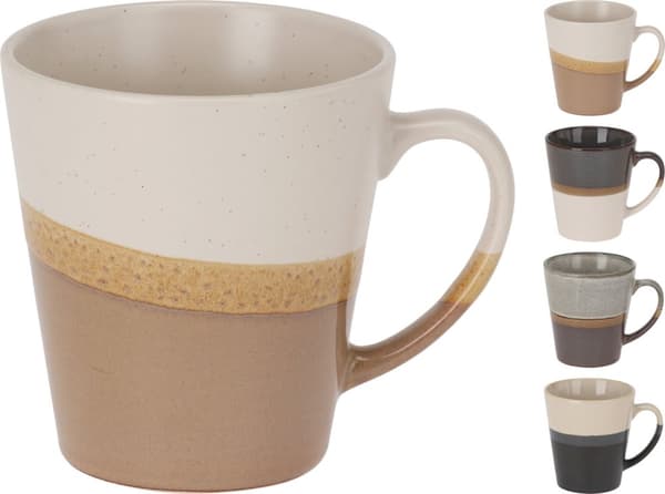 Mugg Grå/Brun Keramik 30 cl 4-pack