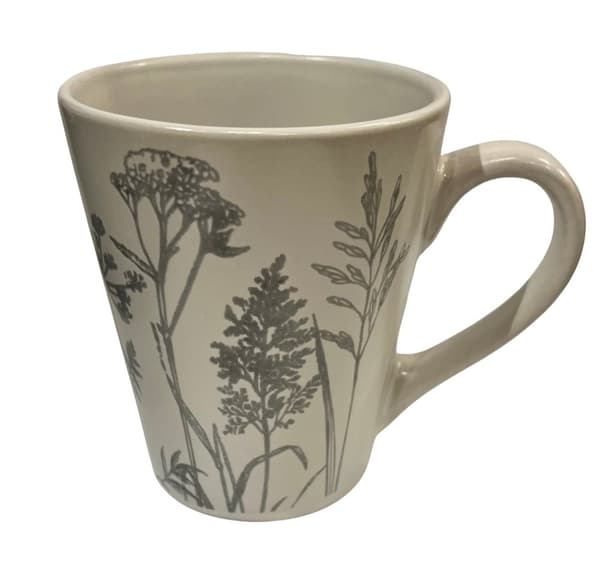 Mugg Blommor Blad Grön Sort