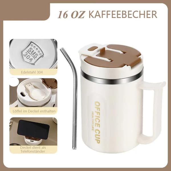 500 ml sugkopp termos, bärbar kaffekopp i rostfritt stål, läcksäker resekopp