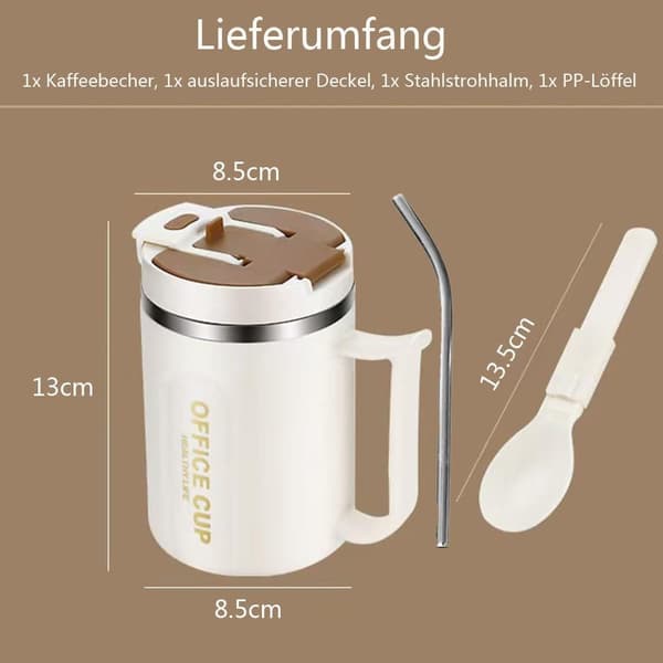 500 ml sugkopp termos, bärbar kaffekopp i rostfritt stål, läcksäker resekopp