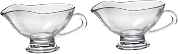 2 st Såsbehållare Sallad Gräddkanna Minisås Båt Såssås Båtkanna Stek Sås Matglas, 12,5X9X6CM, Transparent