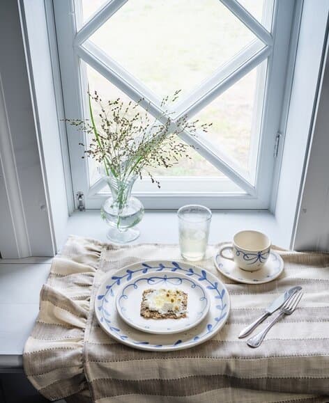 Tallrik Viola Blad Blå