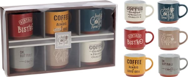Mugg Keramik Kaffe 6-pack