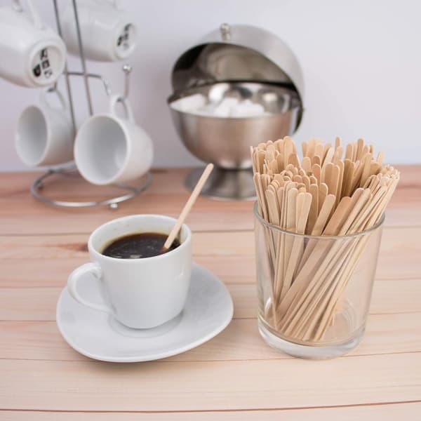 1000 Pack Kaffeblandare Rörpinnar i Trä