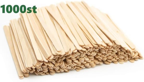 1000 Pack Kaffeblandare Rörpinnar i Trä