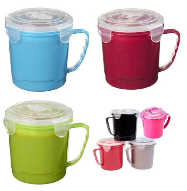 Soppmugg Mikrovågsugn m Handtag, Lock o Ventilationslock