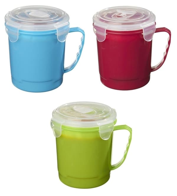Soppmugg Mikrovågsugn m Handtag, Lock o Ventilationslock