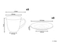 Miniatyrbilde 3 av 9: Sett med 8 kopper med skål Hvit Steintøy Kaolin Håndlaget Reaktiv glasur Servise Tekopper Kaffekopper