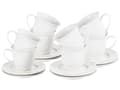Miniatyrbilde 1 av 9: Sett med 8 kopper med skål Hvit Steintøy Kaolin Håndlaget Reaktiv glasur Servise Tekopper Kaffekopper