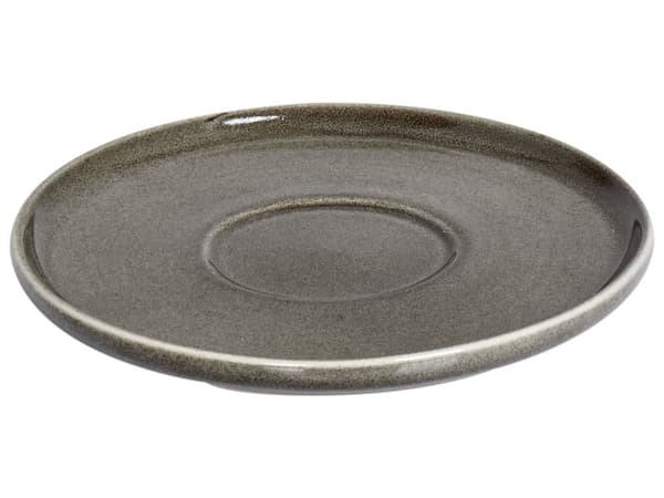 Sett med 8 kopper med skål Grå Steintøy Kaolin Håndlaget Reaktiv glasur Servise Tekopper Kaffekopper