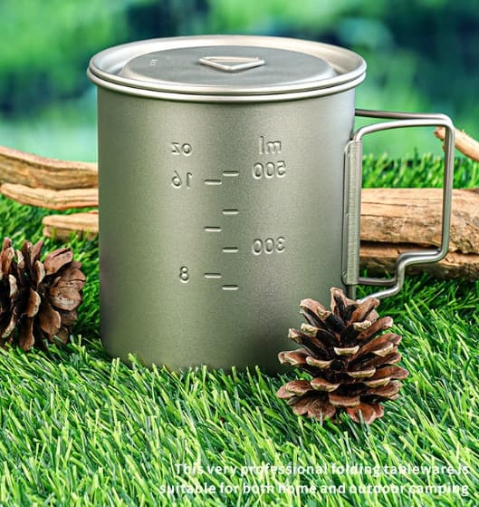 Ren Titanium Krus Stor Kapacitet 750ML Camping Bærbar Vandkop Rejse Tekop Med Låg Hjem Kaffekopper