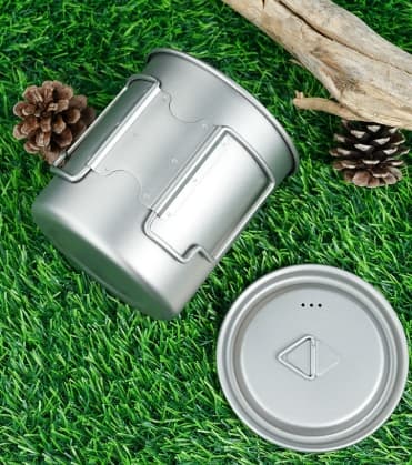 Ren Titanium Krus Stor Kapacitet 750ML Camping Bærbar Vandkop Rejse Tekop Med Låg Hjem Kaffekopper