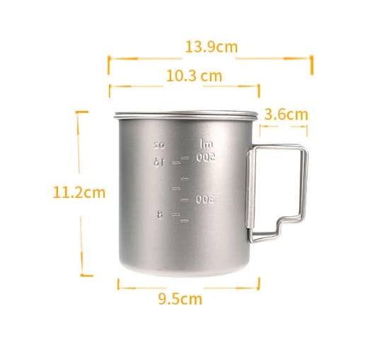 Ren Titanium Krus Stor Kapacitet 750ML Camping Bærbar Vandkop Rejse Tekop Med Låg Hjem Kaffekopper