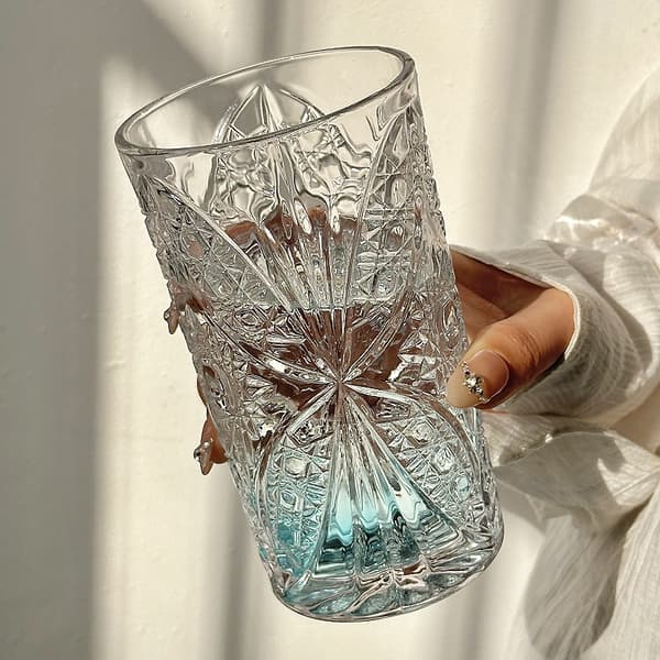 Sæt med to dekorerede krystalglas, elegante drikkeglas til hjemmet