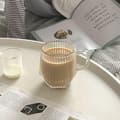 Miniatyrbillede 2 af 5: Lodret mønstret glas kaffekop med håndtag