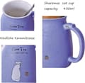 Miniatyrbild 5 av 6: OBOSOE Kattmugg Söt Keramisk Kaffekopp, Nyhet Morgonmugg med Trälock och Rostfritt Stål för Te, Mjölk, 450 ml