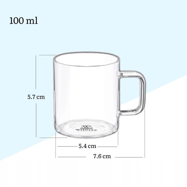 Wilmax | tee- ja kahvilasit kahvalla | 6 kpl:n setti | 100 ml |
