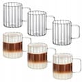 Miniatyrbild 9 av 11: Wilmax Termoglas med handtag - Set om 6 - 400 ml - Räfflade glasglas