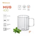 Miniatyrbild 2 av 11: Wilmax Termoglas med handtag - Set om 6 - 400 ml - Räfflade glasglas