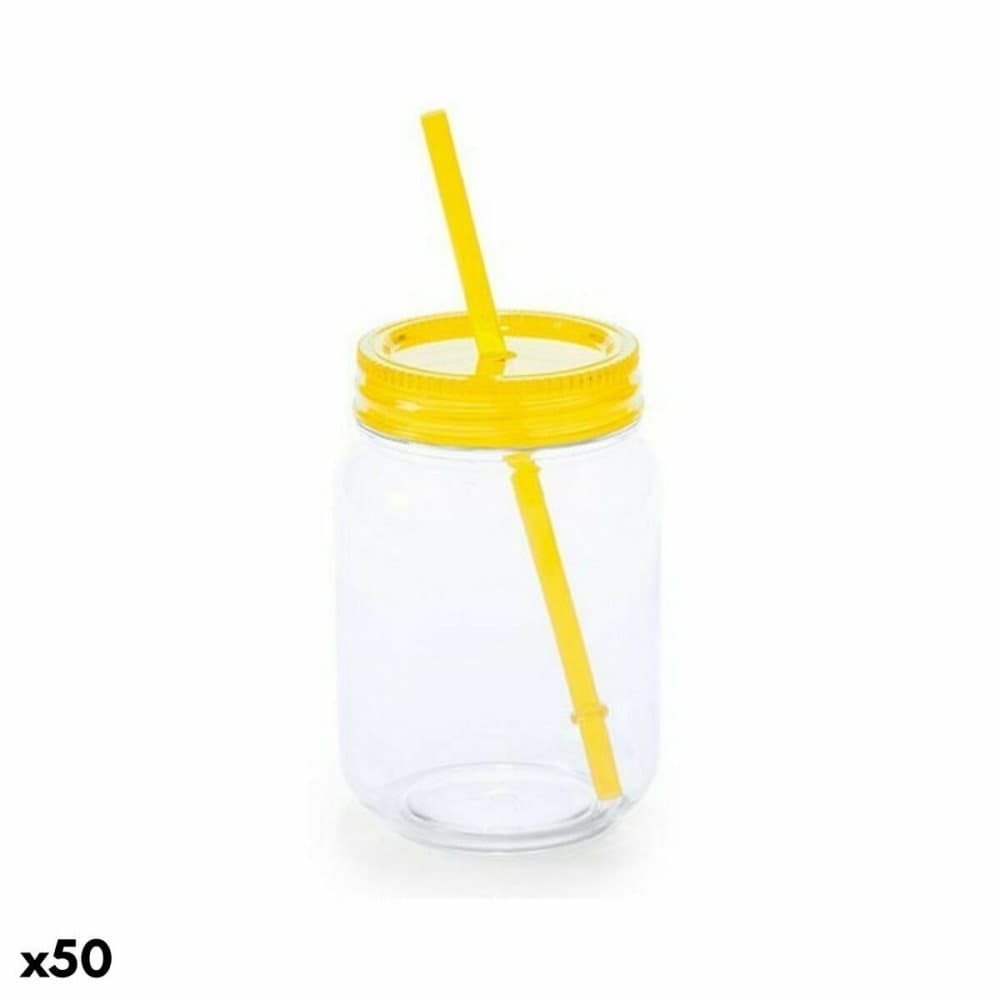Krus med Skruvlock och Sugrör Vintage Coconut 144820 (600 ml) (50 antal) - Blå