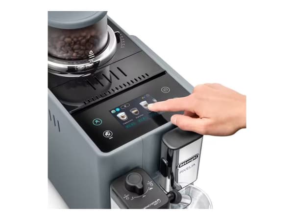 De’Longhi Rivelia EXAM440.55.G – Automatisk kaffemaskin med mjölkskummare – Stengrå