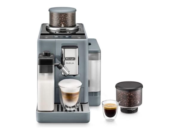De’Longhi Rivelia EXAM440.55.G – Automatisk kaffemaskin med mjölkskummare – Stengrå