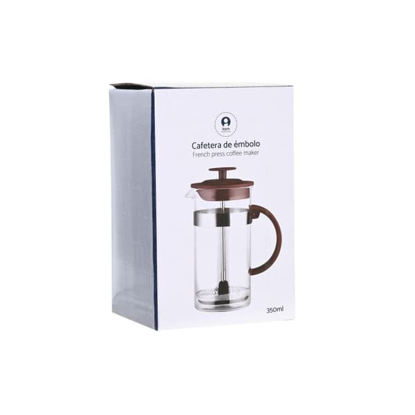 Kaffepress DKD Home Decor Brun Transparent Rostfritt stål Borosilikatglas 350 ml 16 x 9 x 18,5 cm