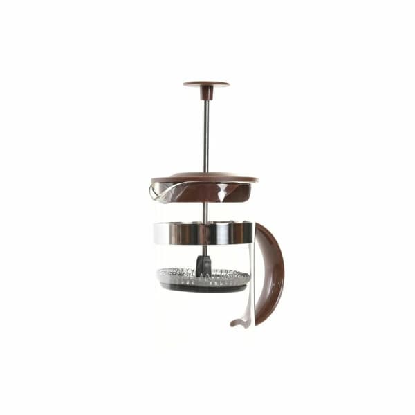 Kaffepress DKD Home Decor Brun Transparent Rostfritt stål Borosilikatglas 350 ml 16 x 9 x 18,5 cm