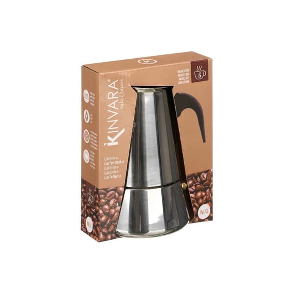 Italiensk Kaffepanna Kinvara S12AA-6T Svart Silvrig Stål 6 Koppar