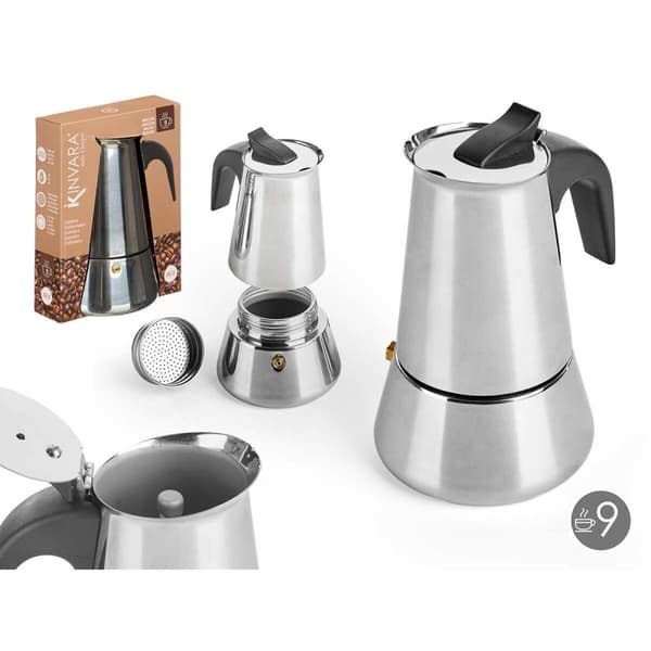 Italiensk Kaffepanna Kinvara S12AA-9T Svart Silvrig Stål 9 Koppar