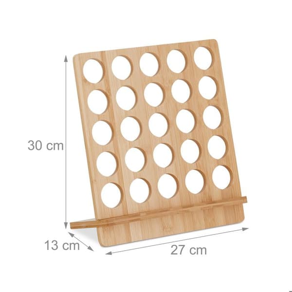 Relaxdays Range-kapslar, stöd för 25 kapslar, hållare för kapslar i bambu, HxLxP: 30x27x13 cm, natur