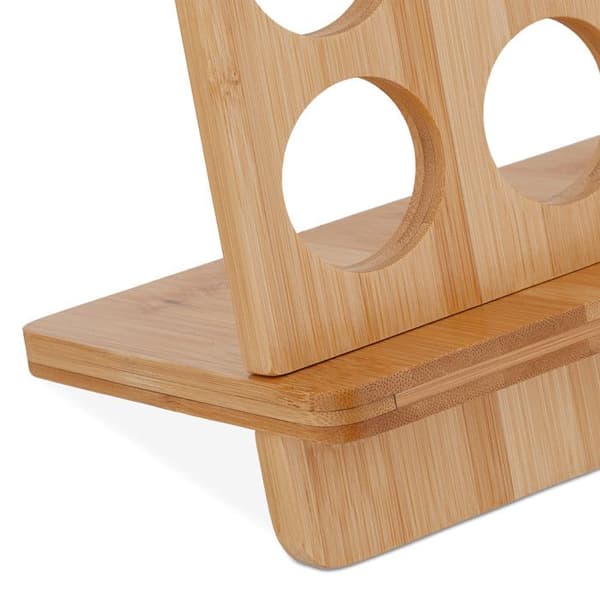 Relaxdays Range-kapslar, stöd för 25 kapslar, hållare för kapslar i bambu, HxLxP: 30x27x13 cm, natur