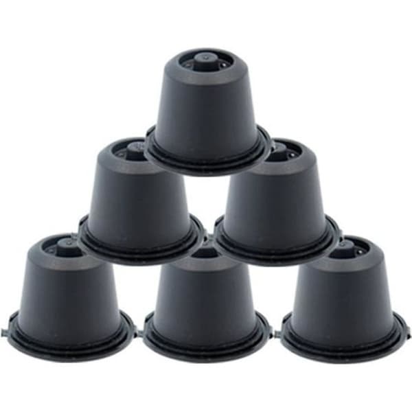 Nespresso påfyllningsbara kapslar - Ej specificerad - 6x - Svart - Plast - Cylindrisk