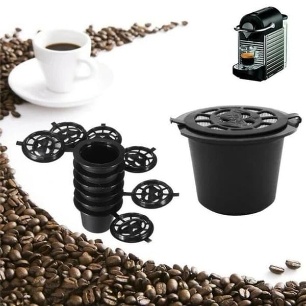 Nespresso kapslar - Ej specificerat - Påfyllningsbar - 6 stycken - Sked ingår - Rengöringsborste