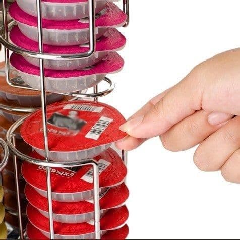 Kaffekapselhållare - TD® - Roterande - Metall - 64 kapslar - Modern design