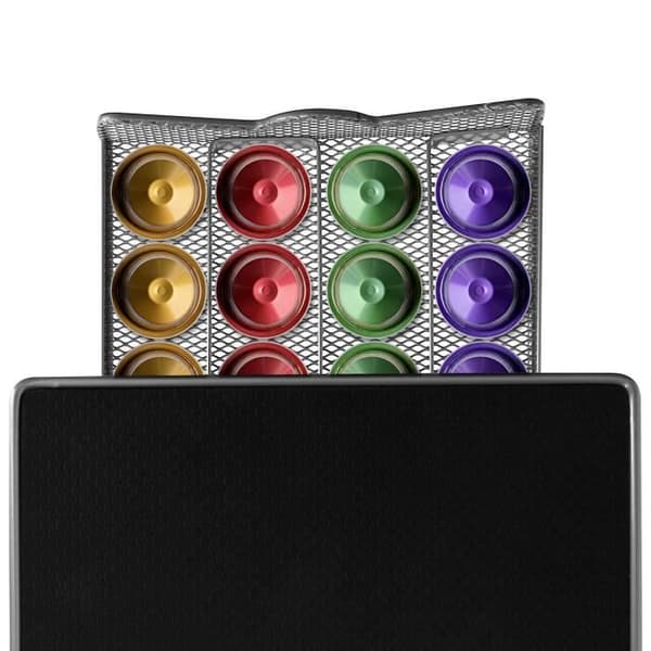 Rektangulär låda för 40 Nespresso-kapslar - Cheffinger - Svart - Metall - Modernt - Design
