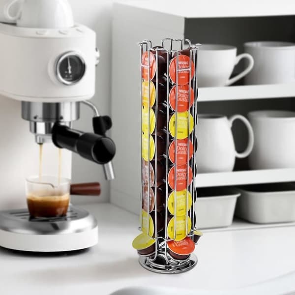 Dolce Gusto Capsule Dispenser - Cheffinger - 360° Roterande Slender Tower - Grå metall