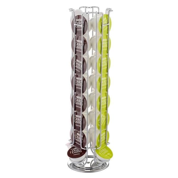 Dolce Gusto Capsule Dispenser - Cheffinger - 360° Roterande Slender Tower - Grå metall