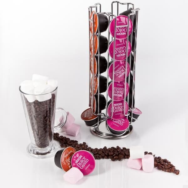 Rotationsstöd för 24 Dolce Gusto-kaffekapslar - LESHP - Svart - Plast - Harpiks - Cylindrisk