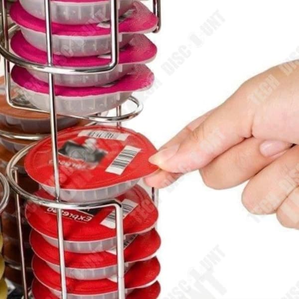Kaffekapselhållare - TEKNISK RABATT - Roterande - Kromad metall - 4 kapslar - Cylindrisk